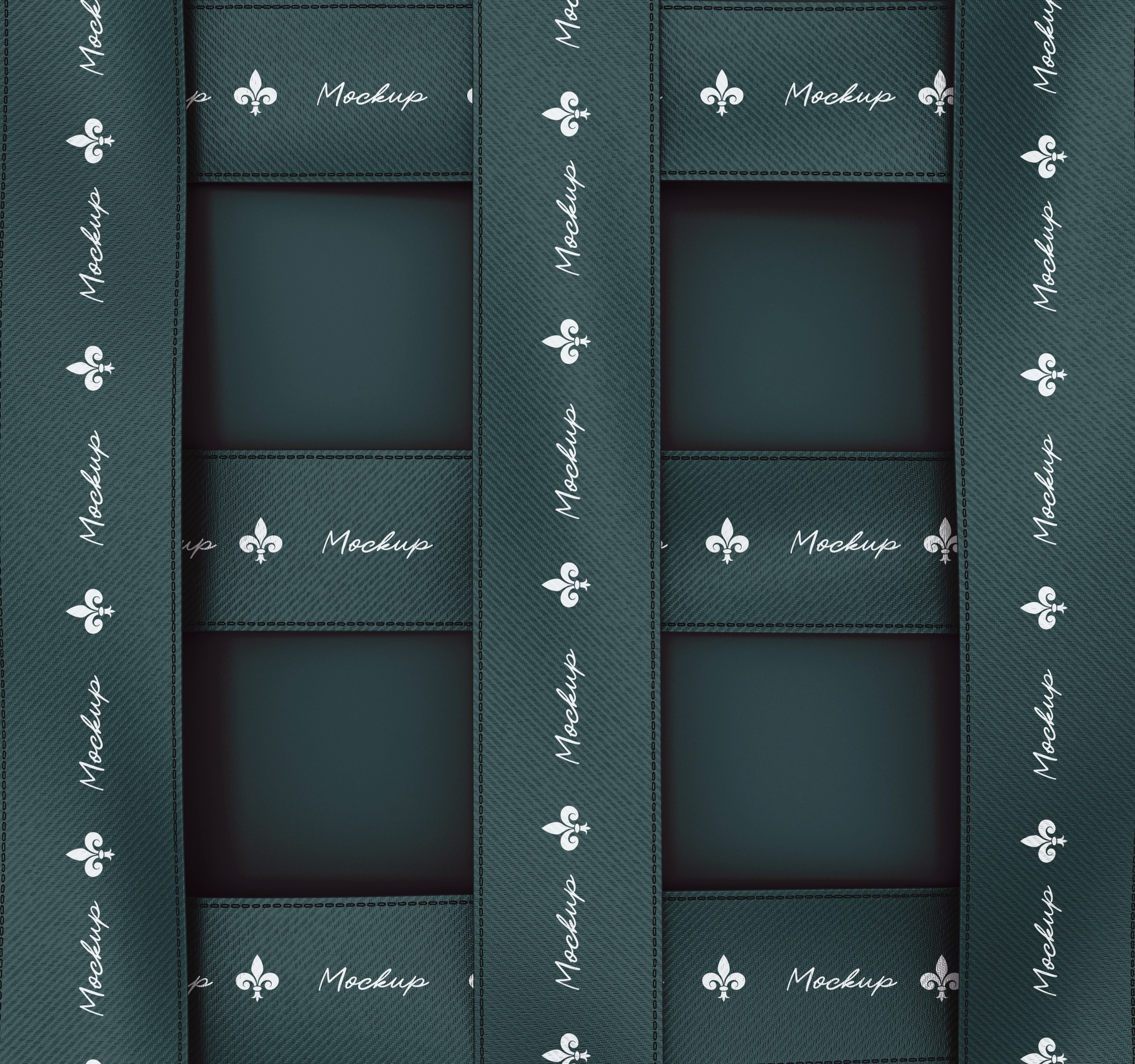 Portfolio layout with embroidered samples